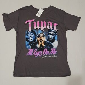 NWT 2PAC Tupac Women's Graphic T-Shirt Grey Size S